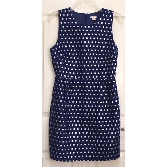 J. Crew Sparkle Polka Dot Dress in Blue and Silver - Picture 8 of 14